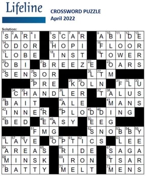 April 2022 Crossword Solutions