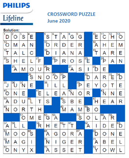 June 2020 Crossword NL Solution