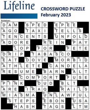 Lifeline February 2023 crossword solutions