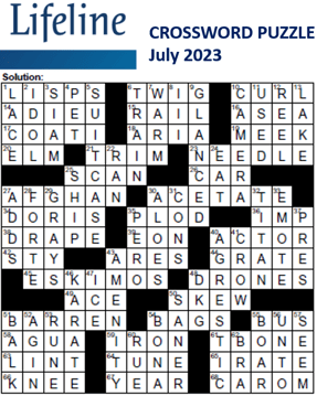 Lifeline July 2023 Crossword Solutions