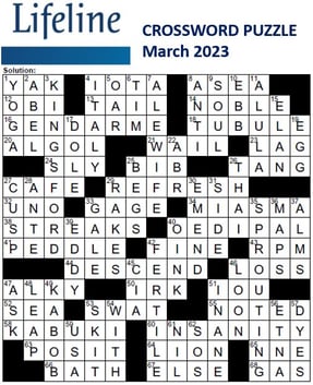 Lifeline March 2023 crossword solutions