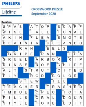 Sept 2020 Crossword NL Solution