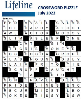 Lifeline July 2022 crossword solutions (287 × 344)