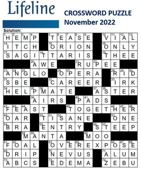 Lifeline November 2022 crossword solutions (287 × 344 px)